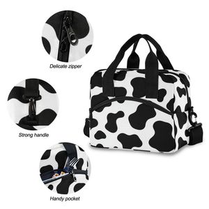 Bolsa de Almuerzo Personalizada con Estampado de Vaca y Cierre de Cremallera, Bolsa Térmica Aislada al por Mayor para Mujeres, Viajes y Picnic - Product Image 2