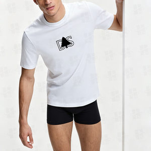 T-shirts décontractés pour hommes, broderie personnalisée de haute qualité, impression sérigraphique, 50% coton 50% polyester, vente en gros - Product Image 3