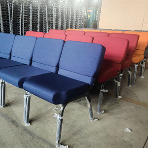 Sillas <span class=keywords><strong>de</strong></span> Iglesia Acolchadas con Estructura Metálica, Sillas <span class=keywords><strong>de</strong></span> Auditorio con Tapicería <span class=keywords><strong>de</strong></span> Tela, Muebles <span class=keywords><strong>de</strong></span> Teatro Apilables y Económicos, <span class=keywords><strong>Venta</strong></span> al Por Mayor - Product Image 1