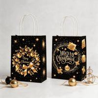 Sacs en papier kraft recyclables en gros, 120 g/m², avec poignée, écologiques, sacs cadeaux personnalisés avec logo pour l'emballage de détail et de restaurants