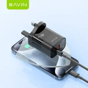 BAVIN wholesale high quality PC991E PD QC30 20W plug uk eu us fast charging type c usb mobile phone chargers