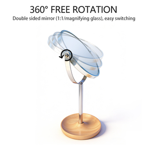 <span class=keywords><strong>Espejo</strong></span> Cosmético Giratorio de Escritorio de <span class=keywords><strong>360</strong></span> Grados, <span class=keywords><strong>Espejo</strong></span> de Maquillaje de Doble Cara con Aumento Personalizable de 1X/2X/3X, OEM ODM por Lotes - Product Image 6