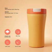 Tasse à café Everich, nouveau design, 420 ml, avec couvercle rabattable, double paroi isolée sous vide, acier inoxydable 18/8, sans BPA, 100 % étanche