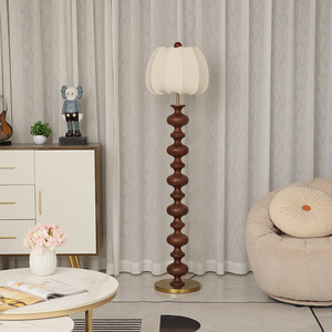 Floor Lamp Solid Wood LED Light Source Tricolor Living Room Bedroom Bedside Wabi Sabi Style - Product Image 3