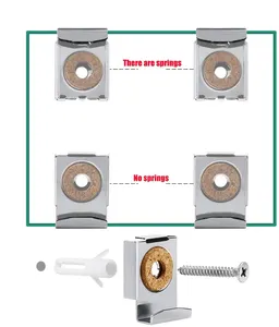 Soporte de clip de montaje en pared para espejo de cristal, fijación colgante de acero cromado para ducha