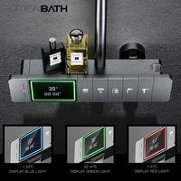 ORTONBATH Ensemble combiné de douche numérique à 4 fonctions avec clé de piano LED et pulvérisateurs de bidet Ensemble de douche mural mixte chaud et froid
