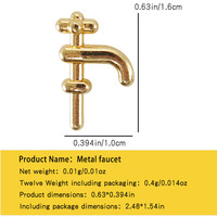 Mini modèle de robinet de poche, décoration, ornement, accessoires pour lavabo de salle de bain, maison de poupée 1:12