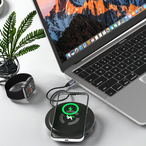 Wfyear 15W sạc không dây USB truyền dữ liệu 5Gbps 480Mbps SD TF Đầu Đọc Thẻ 7 portas hình tròn USB Hub kết nối cho iPhone - Product Image 1