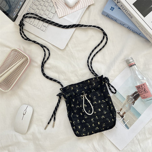 Bolsa para Telefone com Estampa <span class=keywords><strong>Floral</strong></span>, Mini Bolsa de Lona Multifuncional com Cordão, Bolsa de Ombro Casual Versátil - Product Image 5