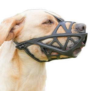 Bozal para perro Bozales transpirables suaves para perro con correas ajustables Evita morder Masticar y lamer la cubierta de la boca del perro - Product Image 1