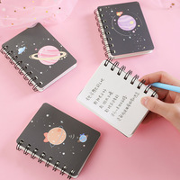 Cuaderno portátil Mini cuaderno Dibujos animados Planeta Diseño Personalizado Espiral A7 Tamaño de bolsillo Cuaderno pequeño para diario