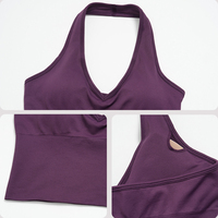 Ensembles de yoga essentiels anti-choc à col halter, shorts de sport taille haute, shorts de course