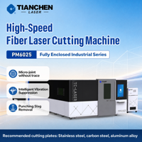 Découpeuse laser à fibre CNC PM6025 avec laser Raycus, vitesse de coupe de 150 m/min pour tôles métalliques