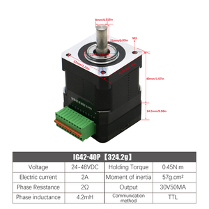 มอเตอร์สเต็ปเปอร์ Nema17 40 มม. IG42 24-48VDC 0.45nm <span class=keywords><strong>Nema</strong></span> <span class=keywords><strong>17</strong></span> รองรับ RS485 - Product Image 4