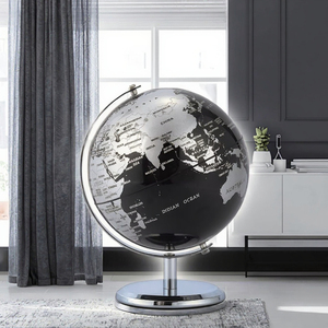 Globo Terráqueo Decorativo de Plástico de 6 Pulgadas al por Mayor con Diseño de Bloques de Color y Aspecto Metálico para Globo Giratorio de Geografía - Product Image 3