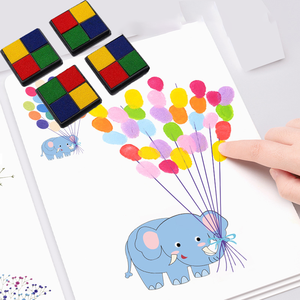 Offre Spéciale – Tampon Encreur Portable Mini 4x4cm 4 Couleurs pour Bricolage Manuel Bébé, Tampon Encreur Coloré Non Toxique pour Empreintes Digitales <span class=keywords><strong>et</strong></span> Jouets d'Enfants - Product Image 4