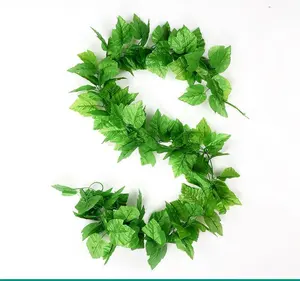 2.2M New Design Silk Artificial Greenery Garland Begonia Leaves Decorated Grape leaves Simulation Plastic watermelon leaf