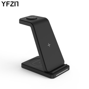 Cargador inalámbrico YFZM 3 en 1, carga rápida PD de 15W para relojes Apple Samsung Huawei Google Fitbit, negro y blanco - Product Image 5