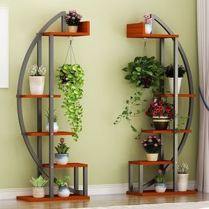 Support de fleurs à plusieurs niveaux intérieur/extérieur peu encombrant <span class=keywords><strong>pour</strong></span> la maison, le jardin, l'étagère suspendue d'orchidées <span class=keywords><strong>pour</strong></span> le salon, le balcon et la chambre à coucher. - Product Image 2