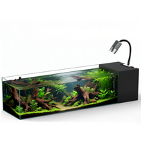 Aquarium de bureau ultra-blanc en verre transparent avec filtre intégré, grand aquarium de luxe pour la maison ou le bureau
