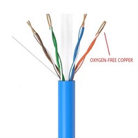 Cable de Red Cat6 Azul de Alta Calidad al por Mayor, 0.54, Revestimiento de PVC, Cobre Libre de Oxígeno, 24AWG, 250MHz, Cables de Comunicación Ethernet