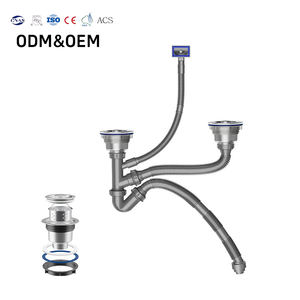 Filtre d'évier de cuisine double vasque en gros avec tuyau flexible en acier inoxydable pour tuyau de vidange d'évier de cuisine - Product Image 1