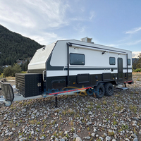 Honlu 2025 Mini caravane remorquable de 23 pieds, camping-car, remorque de camping, capacité de 4 personnes, design léger, imperméable et pliable