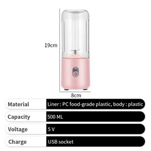 เครื่องคั้นน้ำผลไม้พกพาขนาดเล็กอัจฉริยะ แบบไร้สาย ชาร์จไฟผ่าน USB สีส้ม สำหรับผู้หญิง - Product Image 2