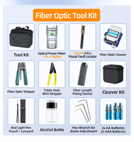 Kit de herramientas de fibra óptica FTTH para conexión en frío y terminación con cortadora de fibra y medidor de potencia óptica