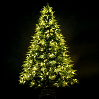 Árbol de Navidad Artificial de Cedro Ecológico de Alta Calidad con Pantalla LED, Luces Cálidas Multicolores y Base Sencilla