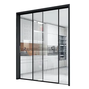 Terrassen trennwand Schiebe Doppel verglasung Design Aluminium legierung Glas Schiebetür PVC Grafikdesign Moderne Schall dämmung