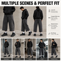 Pantalon de jogging ample en coton délavé noir vintage pour homme – Style streetwear