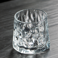 Verre à whisky à base lourde Verrerie de luxe personnalisée Verre à vin créatif en relief Verre à whisky rond clair