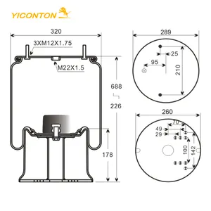 Ressort pneumatique pour camion Mercedes BENZ W01-M58-6223