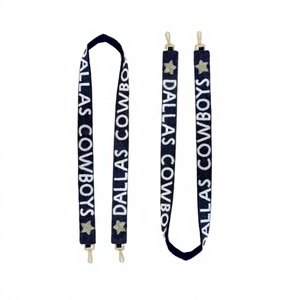 CRYSTAL CRAFT Dallas Cowboys Sangle en sangle tissée perlée avec icônes étoiles en relief, vintage, écologique, réglable, accessoire de sac à main - Product Image 1