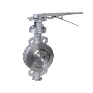 COVNA DN250 High Performance Double Offset Metal Seat Wafer Type Stainless Steel Hand Wheel Butterfly Valve