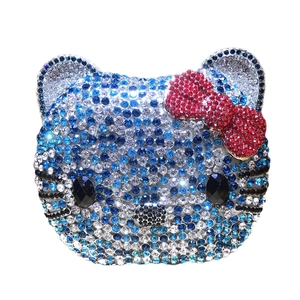 Bolso de Mano con Cabeza de Gatito Adorno de Cristales, Estilo Anime, Brillante, Hecho a Mano, con Diamantes, para Mujer, Navidad - Product Image 3