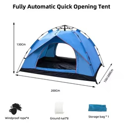 Carpa de Verano Oxford Ligera y Portátil de Fácil Montaje para Senderismo y Excursiones, Carpa de Camping Automática - Product Image 1