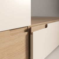 Lit plateforme Tatami Japandi personnalisé avec bureau intégré et armoires murales, ensemble de chambre à coucher en bois massif gain de place pour appartements