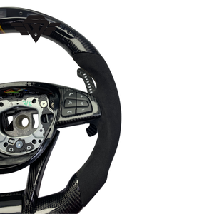 Volant de direction en carbone forgé à 3 branches personnalisé de luxe pour <span class=keywords><strong>Mercedes</strong></span> Benz W205 W223 809Y Classe B C E <span class=keywords><strong>Prix</strong></span> d'usine - Product Image 3