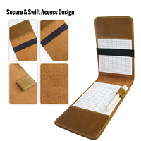 Boshiho Golf Scorecard porta segnapunti personalizzato cavallo pazzo in pelle Golf Scorecard porta libri in Yardage con penna e 2 segnapunti