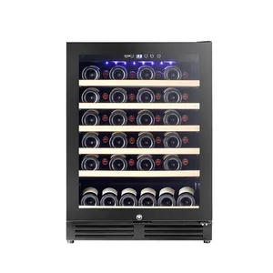 Compresor de botellas personalizado de alta calidad, enfriador de vino incorporado de una zona, refrigeradores de vino y bebidas, 143L, 46