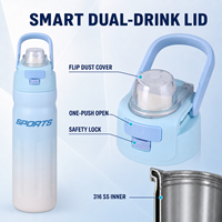 Bouteille d'eau isotherme 550 ml avec couvercle pop-up à ouverture rapide, logo personnalisable, couleur, boîte cadeau, pour la gym et le sport