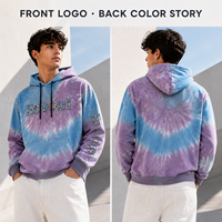 Sweat à capuche personnalisé avec strass, tie-dye, surdimensionné, en coton lourd 100%, vêtements de sport pour hommes, sweat à capuche décontracté, fabricants OEM ODM