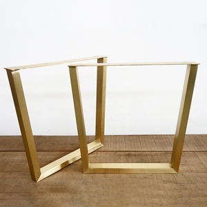 Modern Industrial-Style Metal Brass Table <strong>Bench</strong> <strong>Legs</strong> Heavy-Duty Stainless Steel Cast Iron for Dining Table Living Room Furniture - Product Image 2