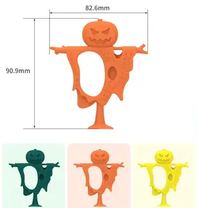 新款硅胶万圣节天然橡胶婴儿出牙掌抓幼儿训练牙刷柔软硅胶儿童牙刷出牙