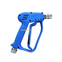 Pistolet de lavage haute pression SS 4000 PSI pour voiture, lance de pulvérisation, buse de nettoyage puissant, en acier inoxydable bleu, outil court