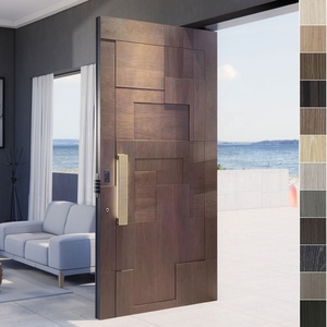 Porte pivotante d'entrée en bois massif de haute qualité, moderne et antivol, pour villa, appartement, salon, fabriquée en Chine - Product Image 3