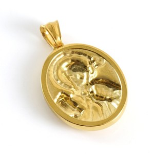 ZOGXIN Saint Benedict Pendant Necklace 18K Plated Gold Chain Oval Themed Pendant Everyday Wear Jewelry for Men and Women - Product Image 4