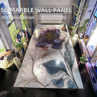Nouvelle couleur, feuille de marbre en PVC imprimée en 5D, panneau mural intérieur moderne avec finition UV, conception graphique activée